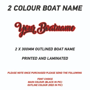 300MM 0.3M OUTLINED BOAT NAME SSR GRAPHICS STICKERS DECALS CUSTOM JETSKI CARAVAN - Picture 1 of 3