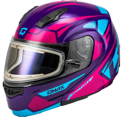 New OEM GMAX MD-04S Sector Electric Snow Helmet, Size 2X, Violet/Pink- 72-73372X - Image 1 of 4