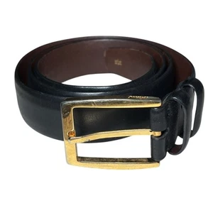 Brioni Handarbeit Herren Schwarz Italienisch Leder Gürtel Gold Schnalle 36 - Bild 1 von 9