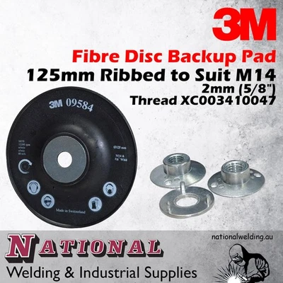Fibre Disc Backup Pad 125mm Ribbed to Suit M14 - 2mm (5/8") Thread XC003410047 3 - image 1 of 2