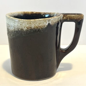 Vintage Monmouth Pottery Brown Drip Glaze Coffee Mug Cup Oven Proof Made in USA - Picture 1 of 8