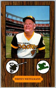1978 Family Fun Centers San Diego Padres Whitey Wietelmann #36 NM or Better