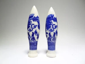 Porzellangriffe für Besteck o.ä. Dekor blau asiatisch  - Bild 1 von 8