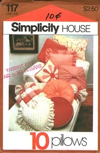 117 Vintage Simplicity Sewing Pattern Home Decor Set of Pillows Bolster Heart - Picture 1 of 2