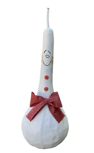 Hand Painted Gourd Ghost White Happy Friendly Halloween Fall Decor 12” Tall - Picture 1 of 7
