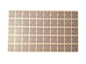 Marca da Bollo per Cambiali Foglio 50 Valori Lire 20 Viola Repubblica Italiana   - Picture 1 of 2