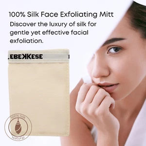 Naturseidenhandschuh für Gesicht und Hals Türkisches Bad Luxuriöses Peeling - Bild 1 von 9