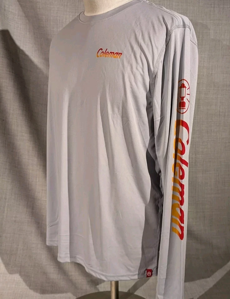 Coleman Long-Sleeve Graphic Sun Fishing T-shirt UPF 50 Gray Men's Size XL