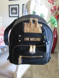 LOVE MOSCHINO WOMEN'S TIMELESS BACKPACK in BLACK with Dust Bag/ NWT - Picture 1 of 14
