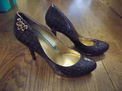 Zapatos de tacón FAB Sexy Christian Siriano Payless charol gris cocodrilo plataforma 4" 9,5 Foto 1 de 4