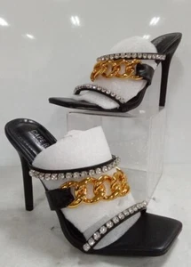 Cape Robbin Vavaboom Size 6.5 Women's Black/Gold Accents Heeled Shoes | 9042 AW - Picture 1 of 7