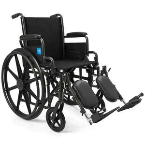 Comfort folding wheelchair with swivel back, 18” wide x 16” deep seat - Picture 1 of 6
