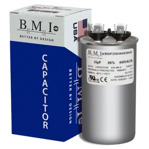 CONDENSADOR DE FUNCIONAMIENTO REDONDO HECHO EN EE. UU. 35 uF +/- 6%, 370 440 VCA, 50/60 Hz - Imagen 1 de 5