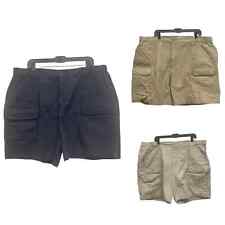 Lot of 3 Savane Mens Size 44 100% Cotton Chino Khaki Navy Cargo Shorts w Pockets