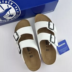 Sandalias Birkenstock Arizona Plantilla Suave Birko-Flor Blancas Informales Unisex - Imagen 1 de 9