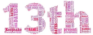 quadro word art regalo personalizzato ricordo 13° compleanno adolescente - Foto 1 di 2