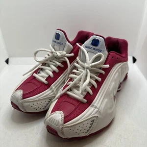 Youth/Womens Nike Shox R4 GS 312828-100 White/Pink Fuchsia Size 6Y Women’s 7.5 - Picture 1 of 12