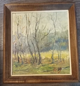 Polish Artist Adam Janiec Original Oil On Board Painting Trees - Picture 1 of 20