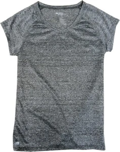 Ideology Big Girls' (7-16) Heathered V-Neck T-Shirt Grey Noir Medium 10 - Picture 1 of 3