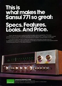 1974 Sansui 771 Ricevitore Stereo Stampa A Colori Originale Annuncio - Foto 1 di 1