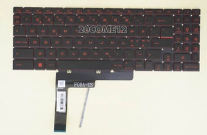 New For MSI Alpha 15 B5EE keyboard Red backlit Nordic Scandinavian ND - Afbeelding 1 van 3