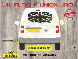 UK Flag/Union Jack Distressed van/car DECAL for VW CADDY SG 2010-15 - Picture 1 of 2