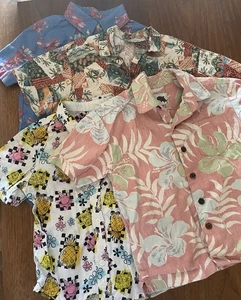 Lot Of 4 Boys Hawaiian shirts Size 5-7 Kahala, Etc. crewcuts has small stain - Picture 1 of 13