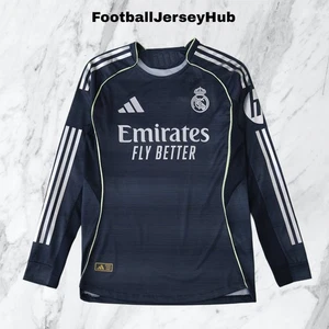 Real Madrid 25/26 Away Long Sleeve Authentic Player Version – Any Size - Foto 1 di 4