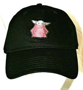Star Wars Baby Yoda From The Mandalorian Black Baseball Cap Hat New NOS OSFM - Picture 1 of 5