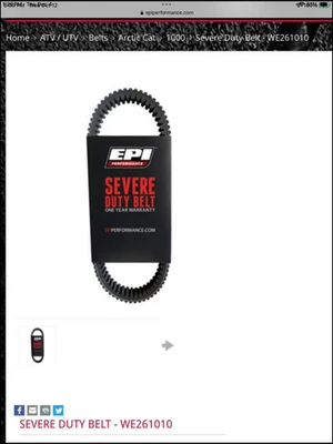 NUEVO ATV Cinturón Trabajo Severo WE261010 EPI ATV + WE 261010 Yamaha Arctic Cat Cub Foto 1 de 4