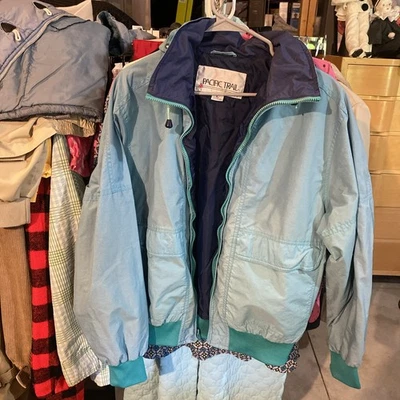 Vintage Pacific Trail Jacket Men Large Teal Green Blue Full Zip 90's Zipped Hood - Image 1 of 4