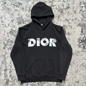 Dior Daniel Arsham 2020 Graphic Print Logo Pullover Hoodie Black Size Large - Picture 1 of 7
