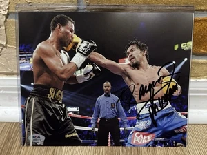 FOTO DE CAJA 8x10 firmada por Manny Pacquiao Shane Mosley PSA AUTÉNTICA 285 - Imagen 1 de 3