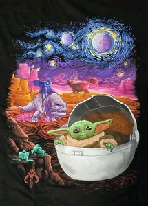 Disney Star Wars T-Shirt 2XL Mandalorian Grogu Trippy Starry Night Mash-up - NEU - Bild 1 von 4