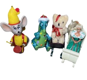 Vintage Weihnachtsschmuck Jasco Merry Mice Maus beflockt & Dinosaurier & Barbie - Bild 1 von 22