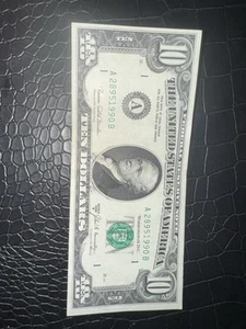 $10 Dollar Bill 1969B RARE SERIAL NUMBER - Picture 1 of 2