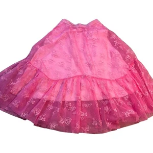 Usada en Excelente Condición Falda Midi Rosa Ochirly Con Bordado Mickey Mouse Forrada Talla S 160/66A - Imagen 1 de 11