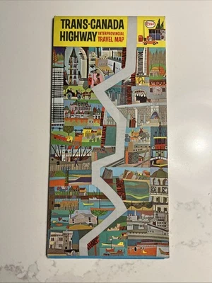 Mapa de viaje interprovincial de la autopista Transcanadá 1964 de colección Foto 1 de 4