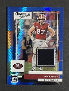 2022 Panini Donruss Optic Football Nick Bosa Donruss Threads #DT-NB Hyper Blue - Picture 1 of 2