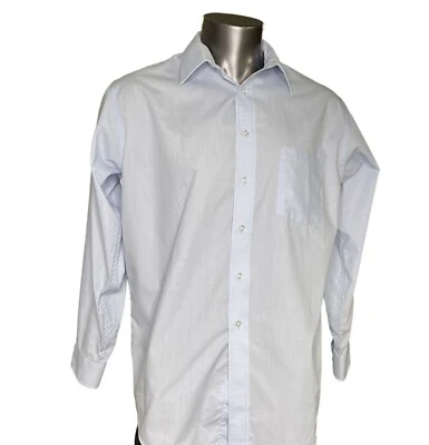 Camisa de vestir con botones azul puritano para hombre talla 34 35 sin arrugas u Foto 1 de 4