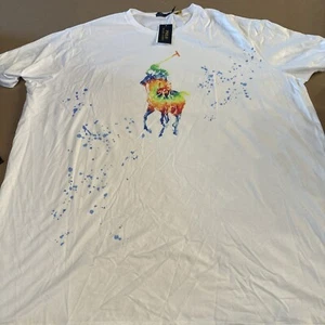 Polo Ralph Lauren Men’s 3XLT Paint Splatter White T-shirt. - Picture 1 of 8