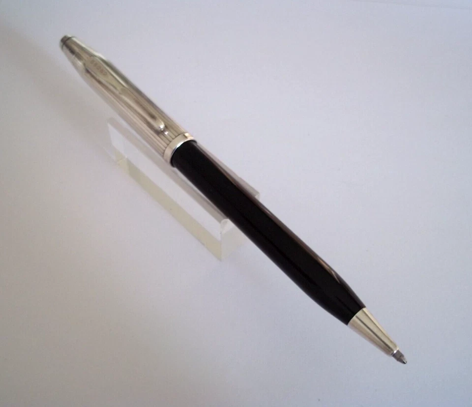 Penna Stilo Roller Sfera Cross Century Classico II Metallo Argento E Resina Nero - Immagine 1 di 4