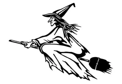 DIE WERBESCHEUNE Auto Aufkleber Hexe auf Besen Sticker 20 x 15 cm viele Farben