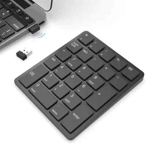 26 Keys Wireless Number Pads Rechargeable USB Numeric Keypad Portable Keyboard - Picture 1 of 5