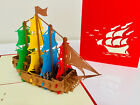  ORGAMI POP CARDSSmall Colourful Pirate 3D Pop Up Greeting Card Size 12x18cm.