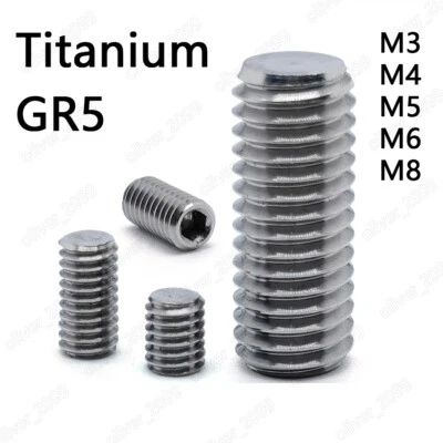 Titanium GR5 Hex Socket Set Screws Flat Point Grub Screws M2/M2.5/M3/M4/M5/M6/M8 - Image 1 of 4