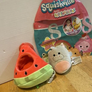 Squishville Squishmallows 2” Clip Hippocorn Hippo Watermelon Costume Plush - Picture 1 of 7