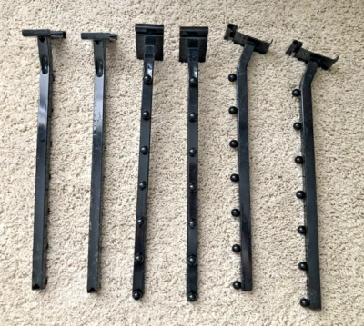 Ganchos inclinados de pared de rejilla de 7 bolas de hierro negro - Lote de 6 ganchos Foto 1 de 4