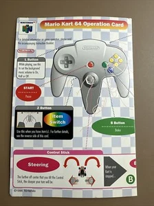 Mario Kart 64 Operation Card Insert N64 Nintendo 64 NO MANUAL 1996 - Picture 1 of 4
