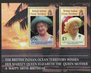 BIOT 2000 SGMS242 QUEEN MOTHERS 100TH BIRTHDAY  MNH - Imagen 1 de 1